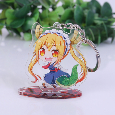 Figura acrilica su ordinazione Keychain acrilico stampato di anime della persona in piedi del contenitore per esposizione del controsoffitto