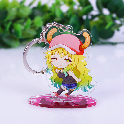 Figura acrilica su ordinazione Keychain acrilico stampato di anime della persona in piedi del contenitore per esposizione del controsoffitto