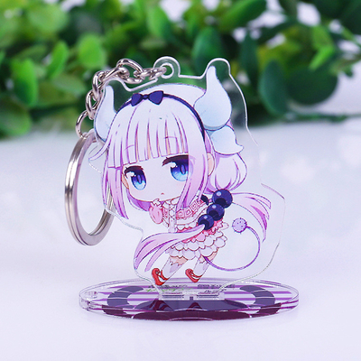 Figura acrilica su ordinazione Keychain acrilico stampato di anime della persona in piedi del contenitore per esposizione del controsoffitto