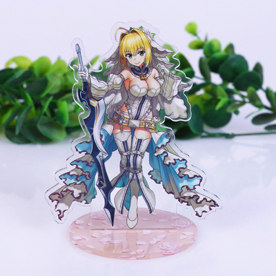La foto creativa di anime della persona in piedi dell'esposizione acrilica su ordinazione ha stampato la persona in piedi della tavola di pubblicità
