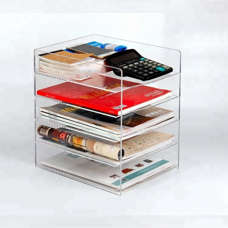 I supporti acrilici dell'opuscolo di modo si dirigono la scatola di stoccaggio acrilica del libro della decorazione